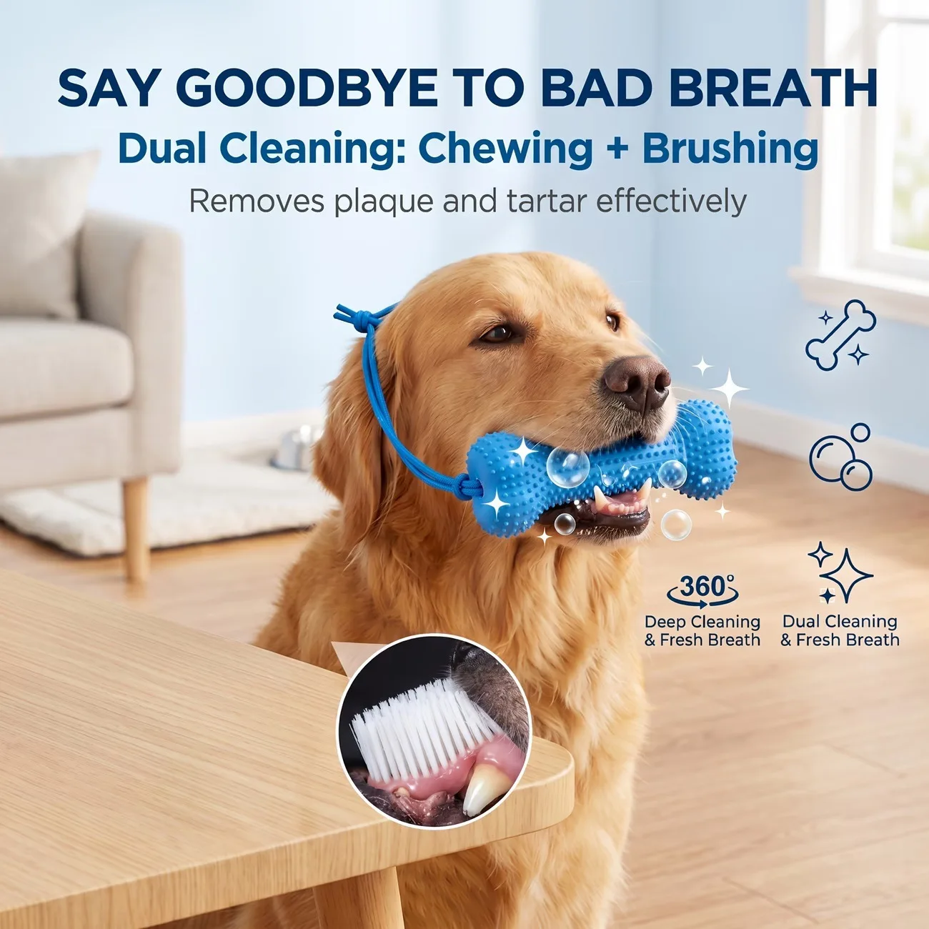 Teeth Cleaning Dog Chew Bone - Jouet à mâcher réutilisable pour chien,